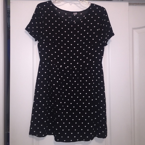 Black heart polka dot dress