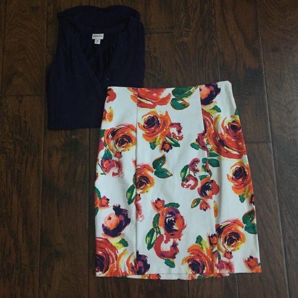 Large Floral Print Skirt