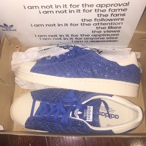 Blue snake skin print adidas superstar