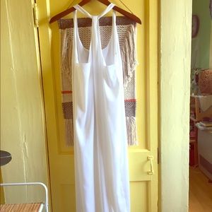 Stunning white chiffon gown by BCBG.