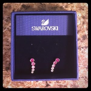 Swarovski pink drop earrings