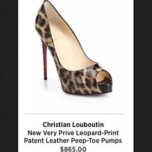 Christian Louboutin peep toe pumps, size 37