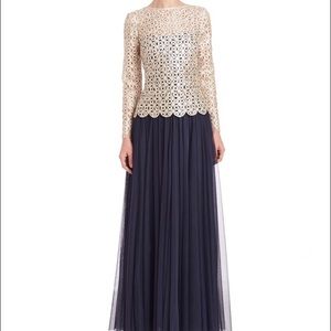 Brand new with tags Tadashi Shoji lace top gown