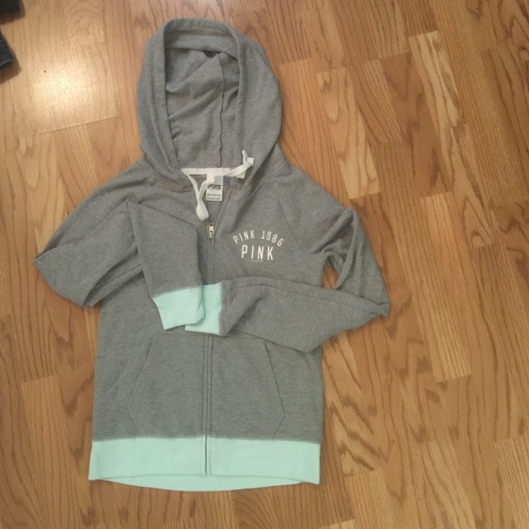 PINK Grey Jersey Hoodie