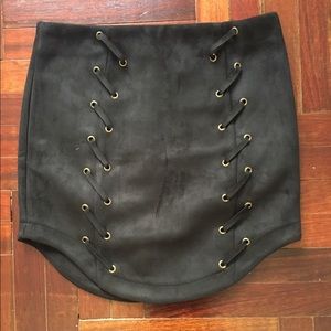 LF Brand Suede Skirt Fall15 season