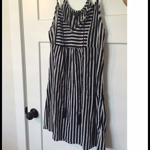 Jcrew swim cover up navy stripe