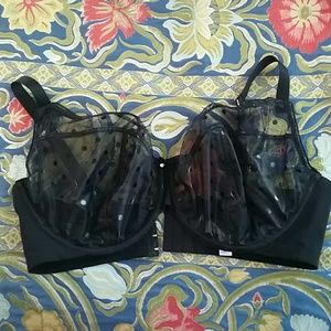 Sexy Sheer Black Polka Dots 42DDD