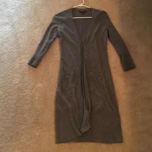 Long gray sweater cardigan