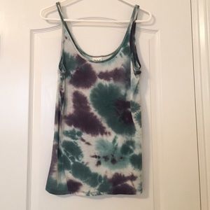 Tie dye fitted tank top