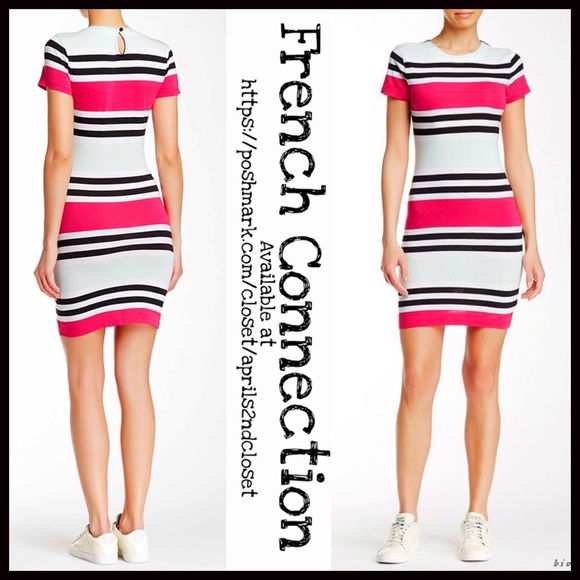 FRENCH CONNECTION STRIPED MINI T-SHIRT DRESS - Picture 4 of 4