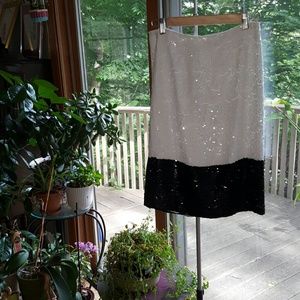 J. Crew Black and White Sequin Skirt (size 2)