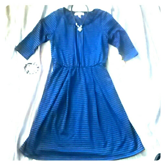 🎉SALE🎉 NWT SPEECHLESS~ Black &Blue Striped Dress