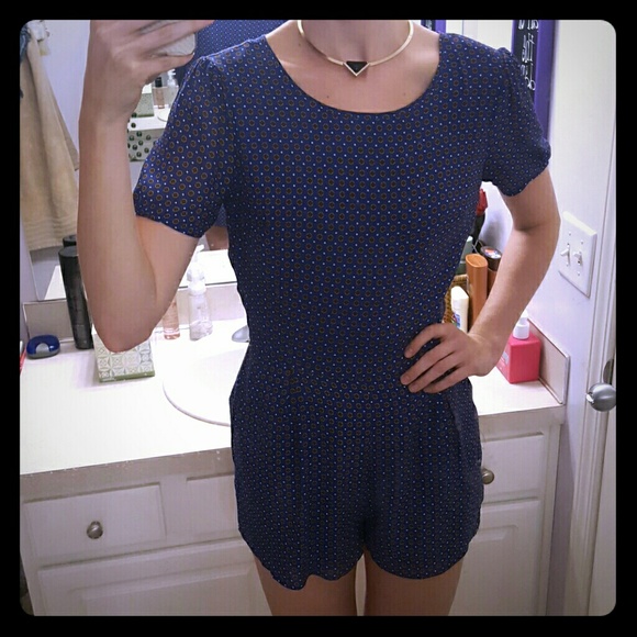 Blue Patterned Romper