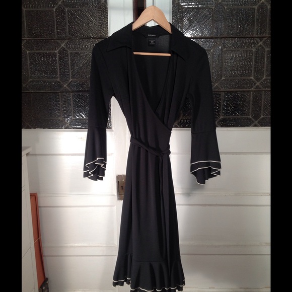 Vampy black wrap dress.  On sale!