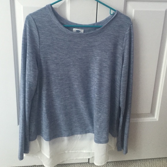 blue long sleeve shirt