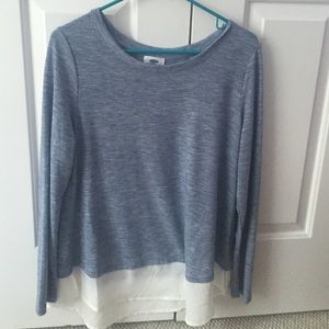 blue long sleeve shirt