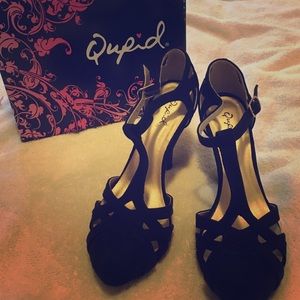 Qupid Trench Black Heels