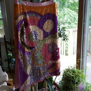 Valentino Midi Sequin Skirt