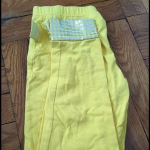 Yellow sequined bottomed leggings
