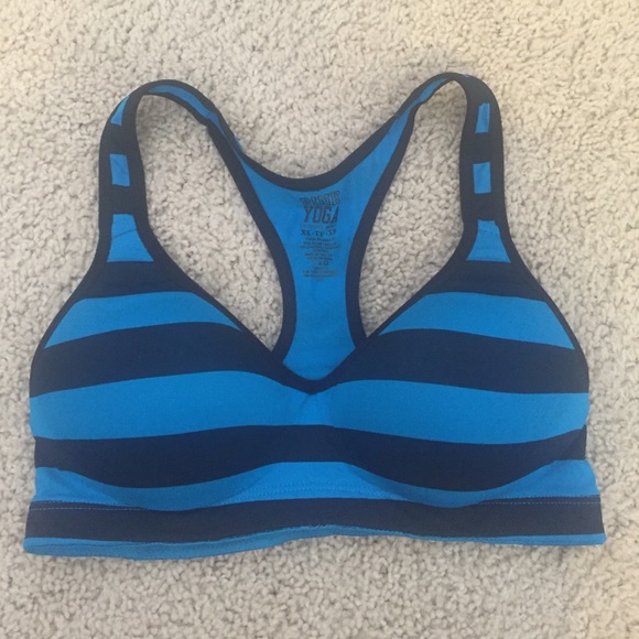 Victoria's Secret Blue & Black Striped Sports Bra