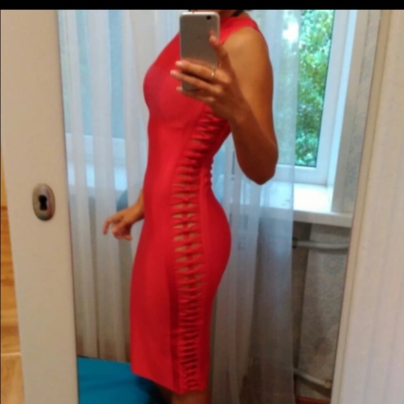 New Kk orange bandage midi dress - Picture 5 of 5