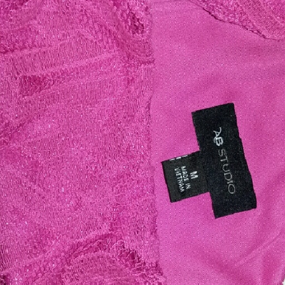 NWT AB Studio Pink Lace Dress lined with belt - Picture 4 of 4