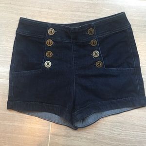 Express high rise denim shorts