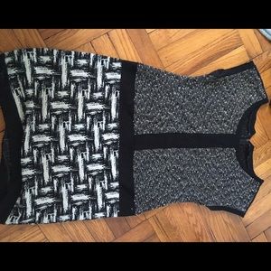 Ann taylor two patterned black and white dress