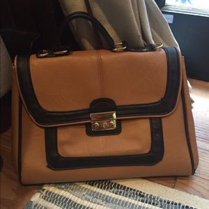 Camel & black purse