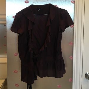 gap ruffled wrap top