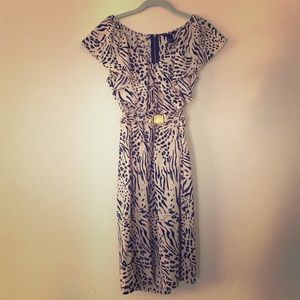 Pale pink & black animal print dress H&M