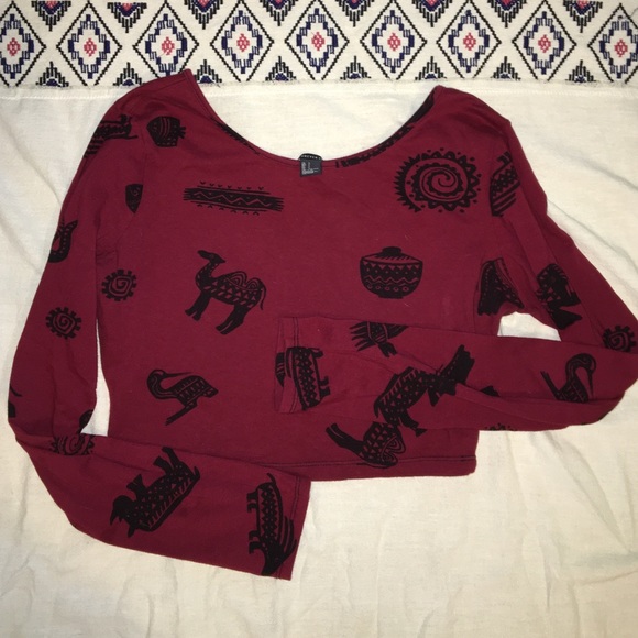 Forever 21 long sleeve Crop Top