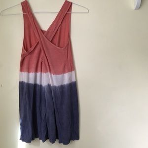 Tie-dye cross back flowy tank top
