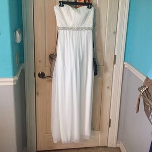 White long prom or wedding dress