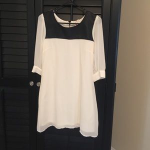 Size x-small sheer dress with lining. Cream
