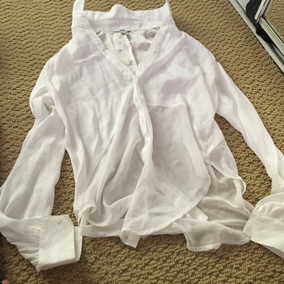 Bar III white silk top