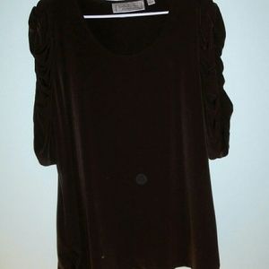 George Simonton chocolate brown top.