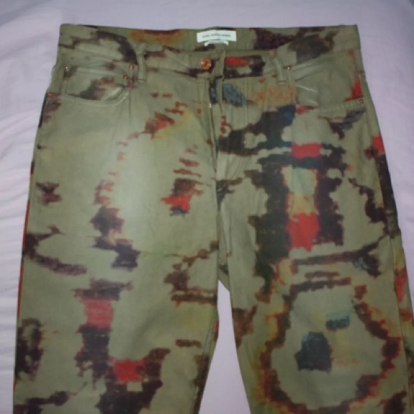 Designer green patterned pants