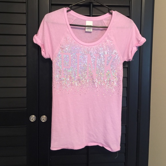 PINK tee with sequined front size x-small - Picture 1 of 1