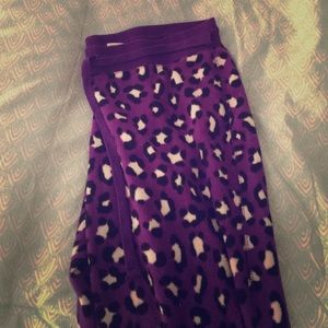 Fleece leopard pajama pants