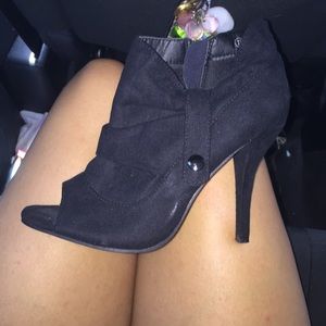 Black heeled booties
