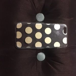 Iphone 6/6s clear gold polka dot case