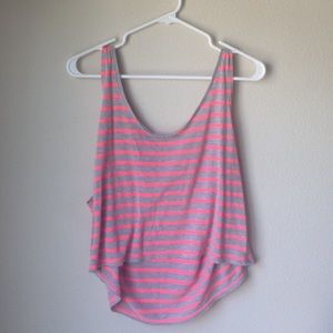 pink striped tank top