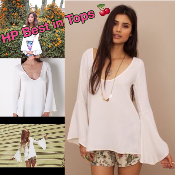 For Love and Lemons Tops - For Love & Lemons Anna bell sleeve top sz XS EUC