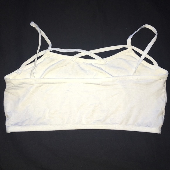 White Strappy Bralette Crop Top - Picture 3 of 3