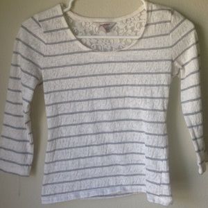 gray & white striped long sleeve