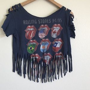 Customized rolling stones 94/95 tour crop top