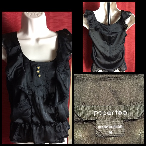 Paper tee Ruffled top
