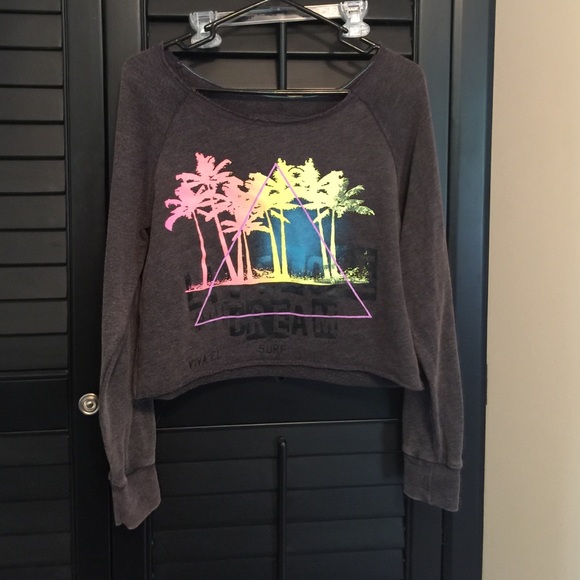 Tropical long sleeve crop top - Picture 1 of 1