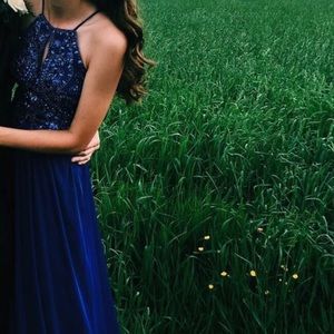 Davids Bridal halter formal gown